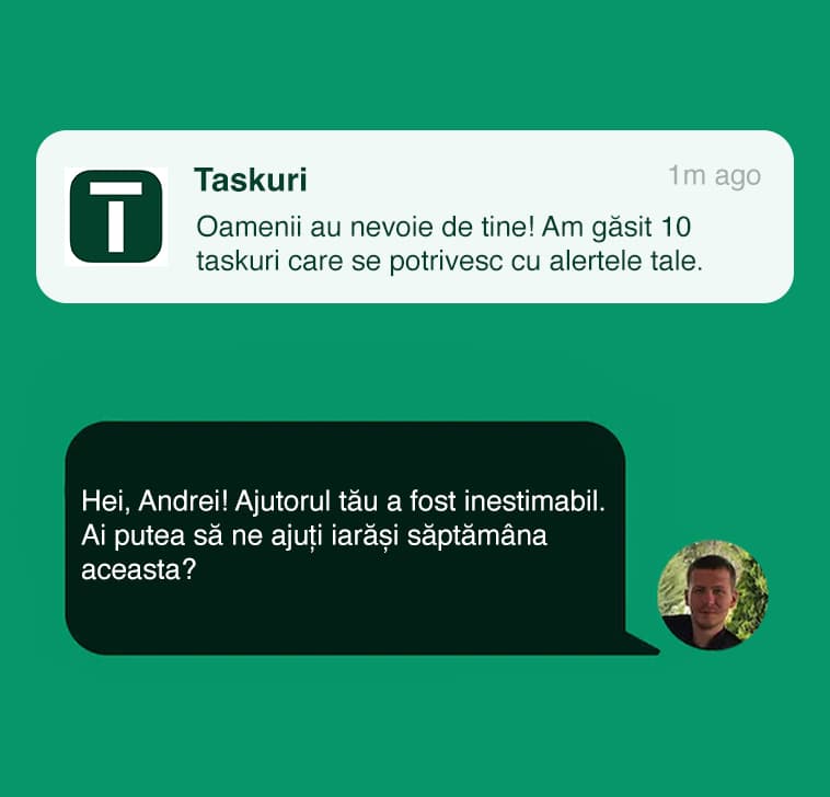 Oportunități care vin la tine taskuri.ro