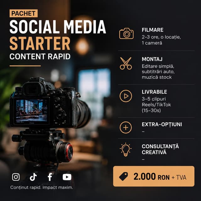 Video Social Media - Pachet 3-5 video