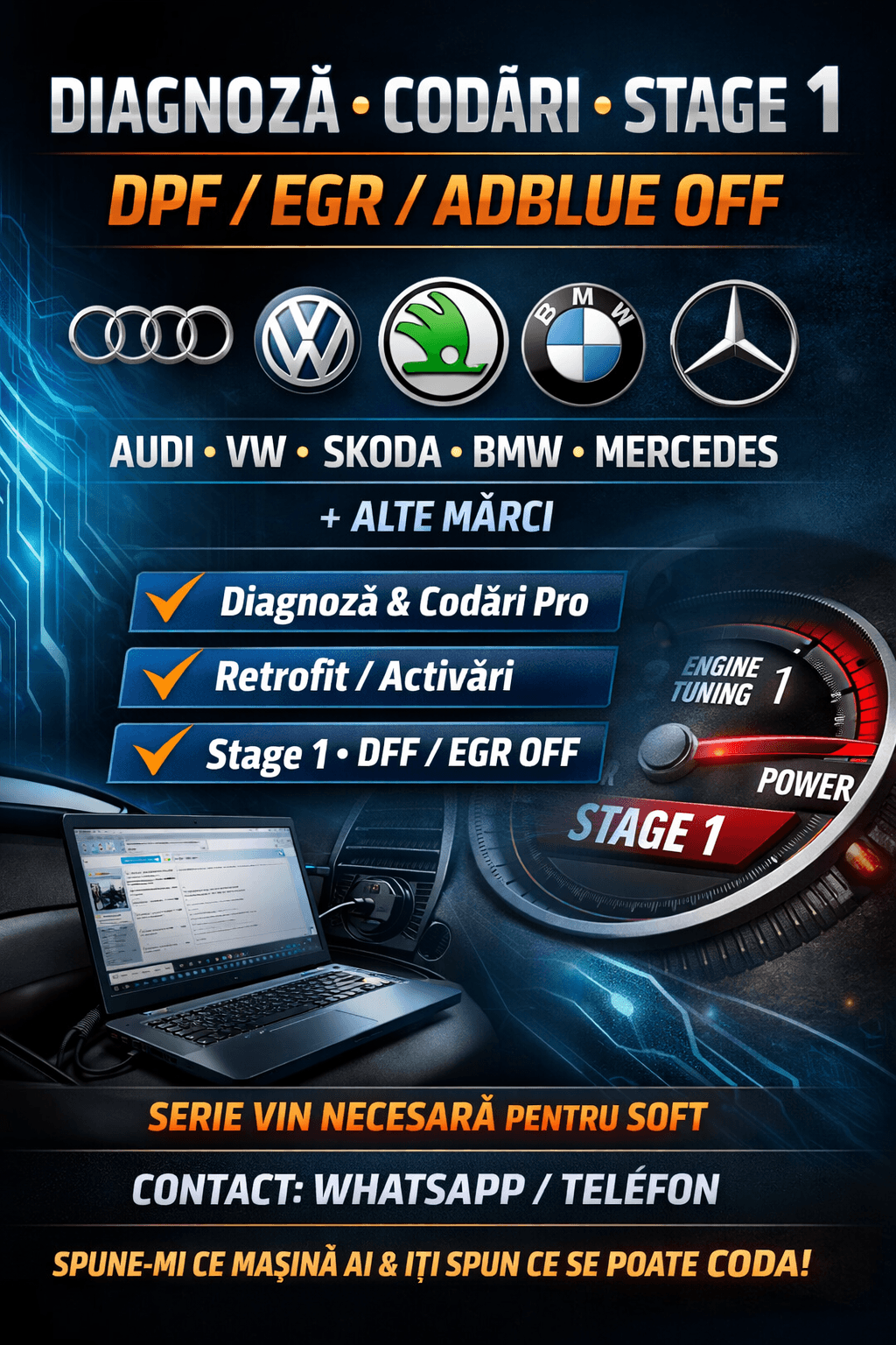 🚘 Диагностика • Кодирование • Ретрофит • Stage 1 – Премиальные автоуслуги
