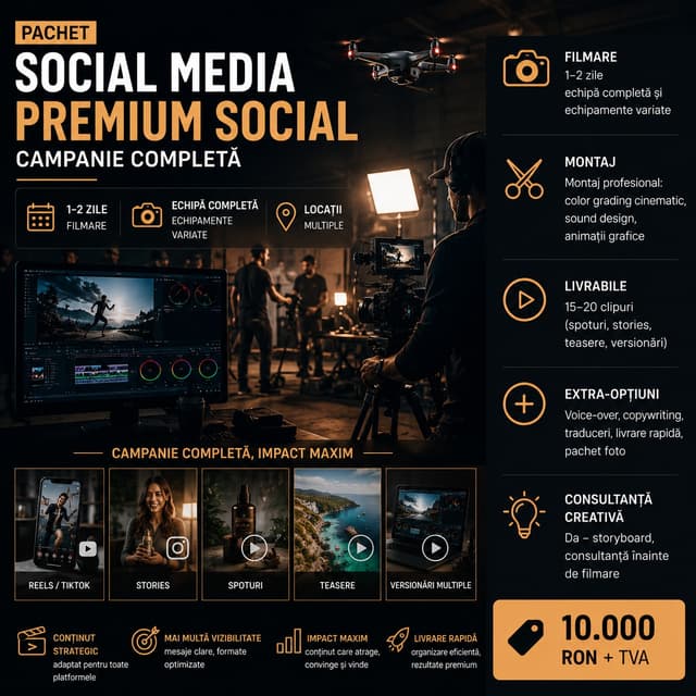 Video Social Media - Pachet Premium 15-20 clipuri